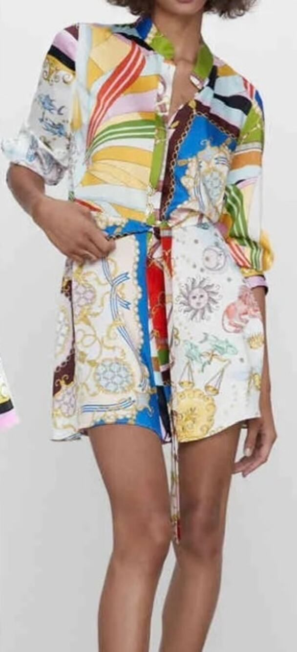 C22 Zara Women Short Printed Mini Dress Size M